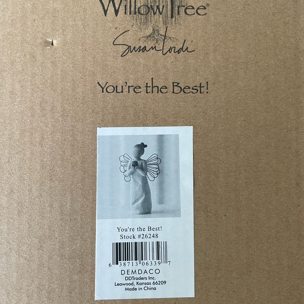 Willow Tree Angel Figurine with Cream and Brown Accents